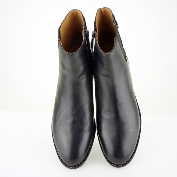 Franco Sarto Brandy, Black Leather Ankle Booties - Picture 2 of 5